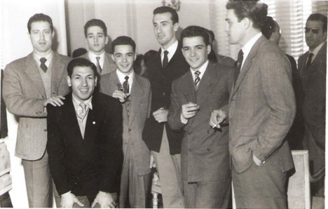 La formazione del Club Olimpia Borletti - Milano (Italia) composta da Cesare Rubini (Captain-Coach), Romeo Romanutti, Renato Padovan, Enrico "Ricky" Pagani,  Sergio Stefanini, Sandro Gamba, Giuseppe Sforza, Alberto Reina, Galletti, Riganti. 